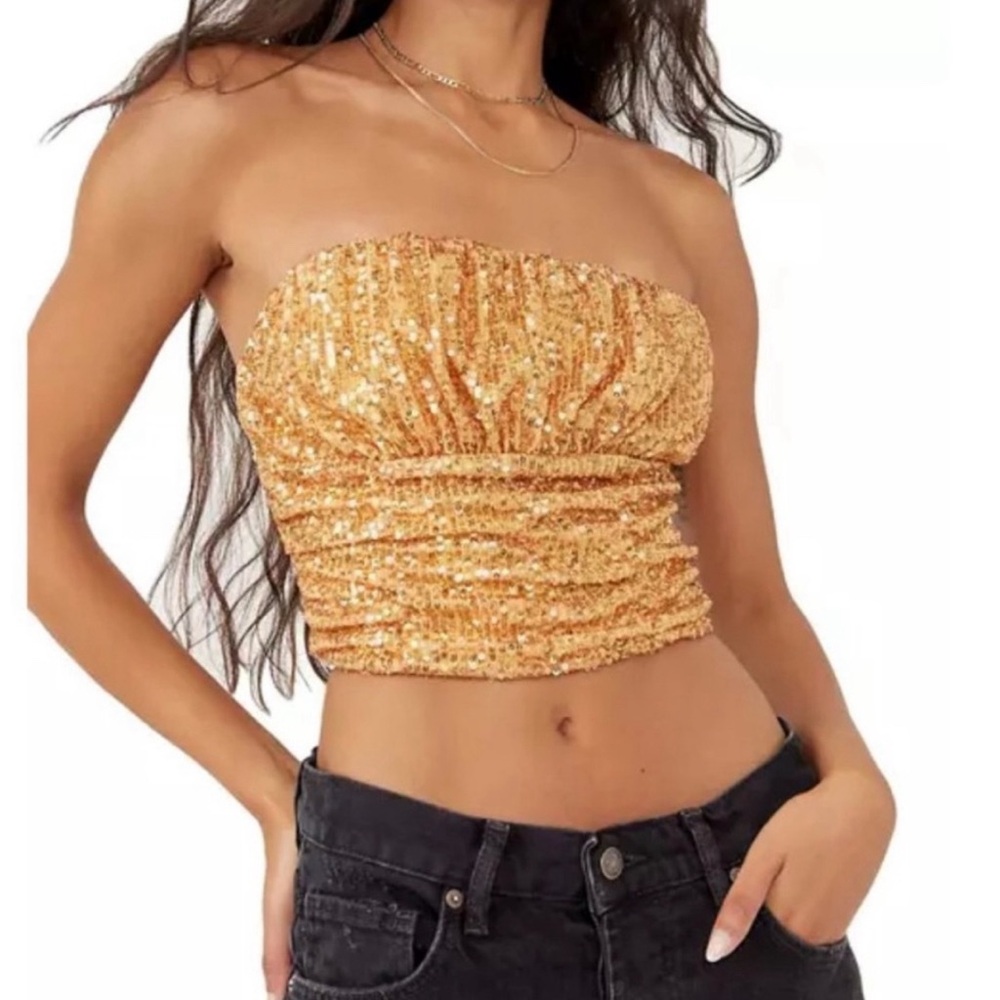 Free People Sequin Corset Top
